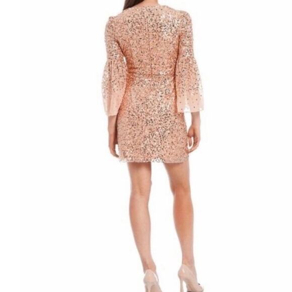 French Connection Dusty Pink Cellienne Sequin Mini Dress Sz 8 NWT - Picture 12 of 14